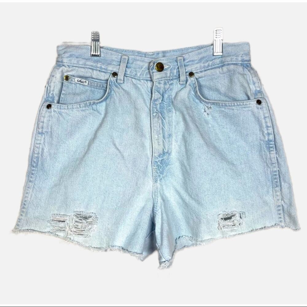 Vintage Light Wash Chic Jean Shorts UPCYCLED